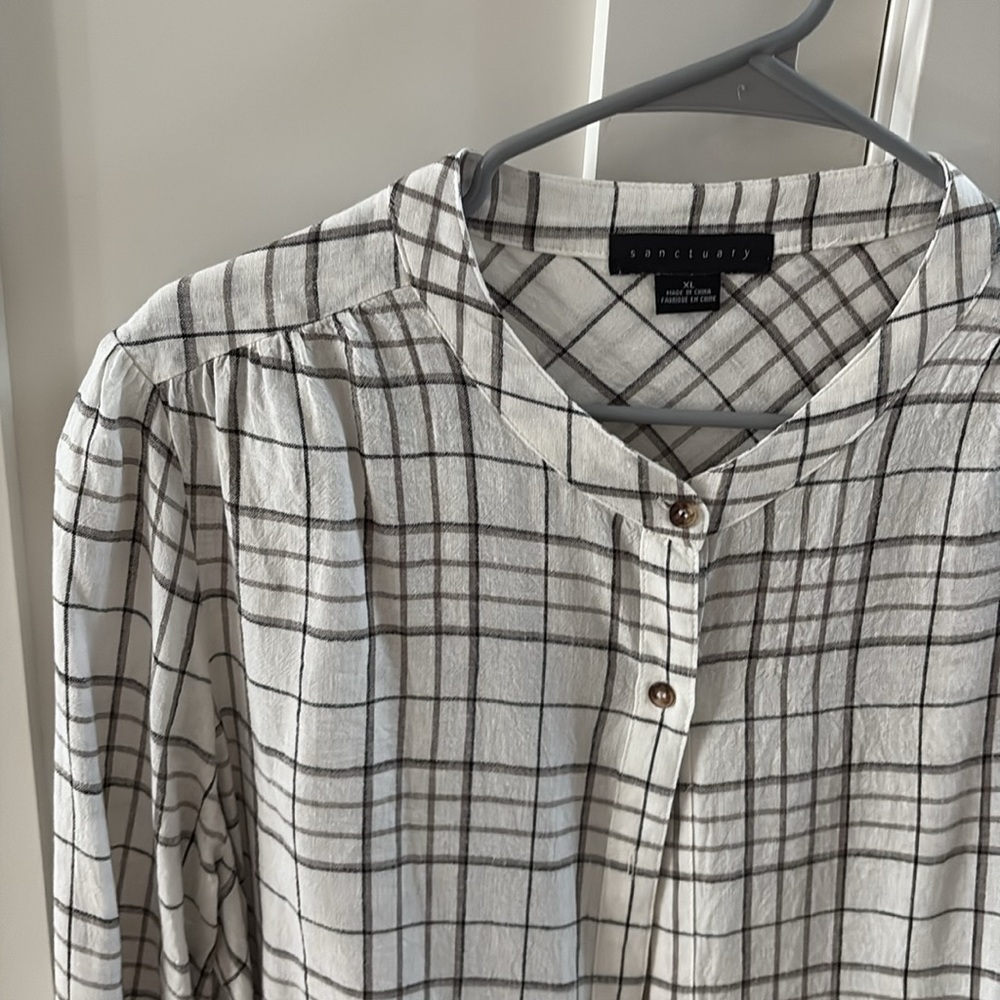 Sanctuary Button-Up Popover Blouse